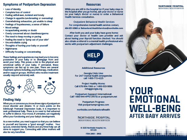 Your Emotional Well-Being After Baby Arrives brochure