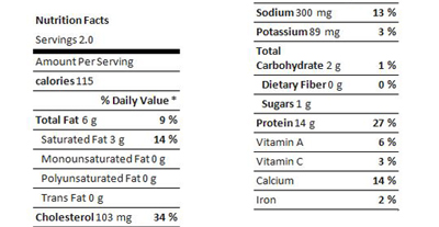 scrambled eggs nutrition info